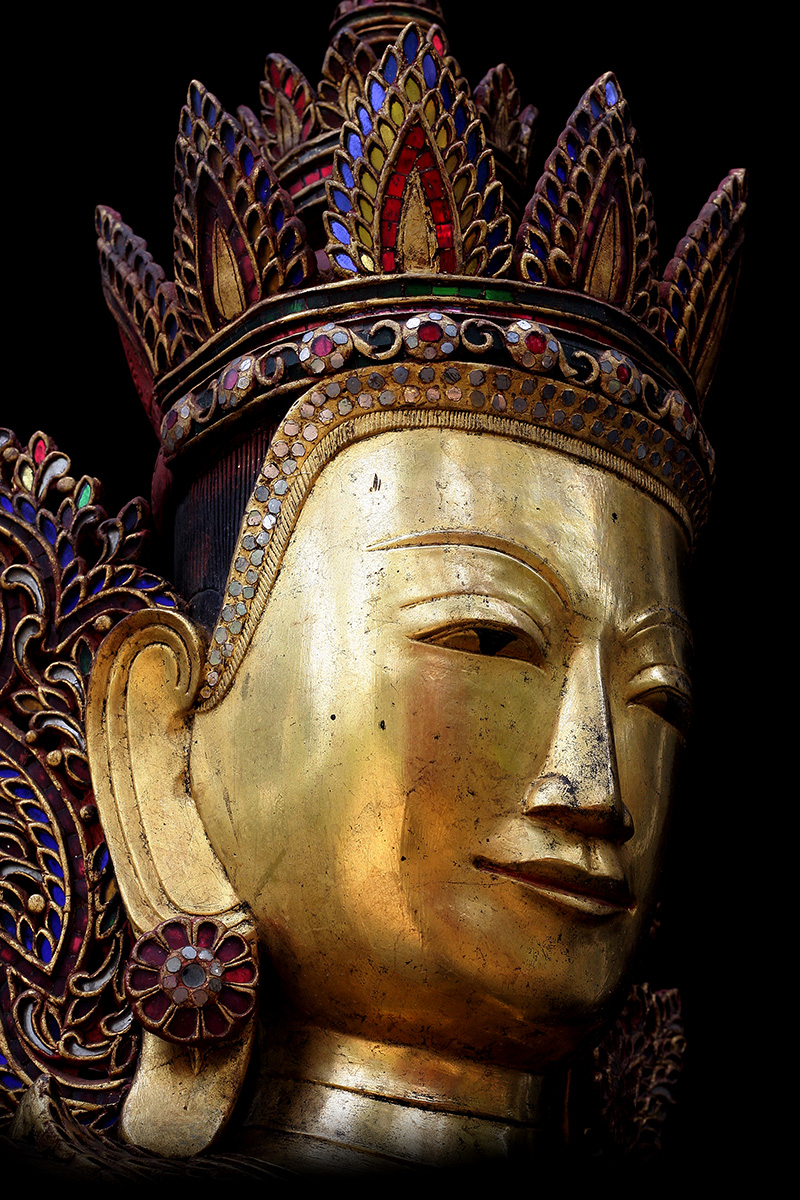 Extremely Rare Early 18C Lacquer Shan Burmese Buddha #DW098